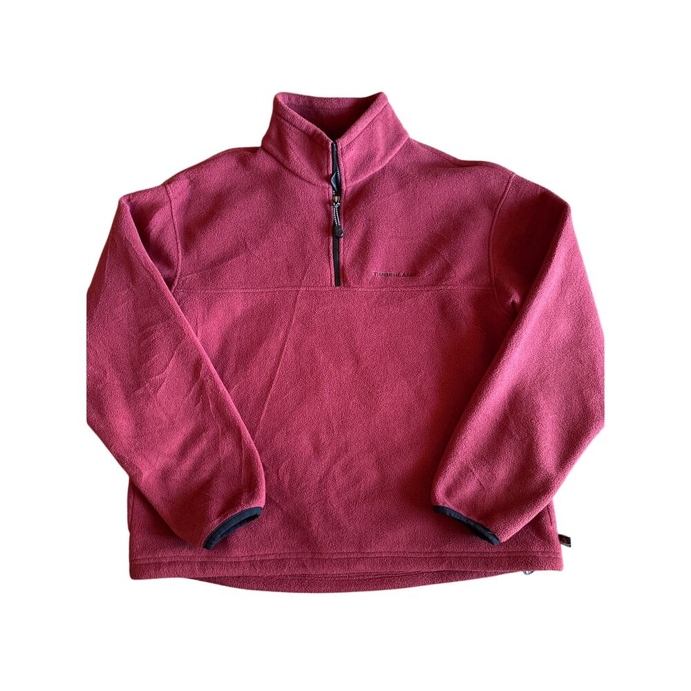 Vintage 90's Timberland Weatherguard Burgundy L Fleece Quarter Zip Pullover